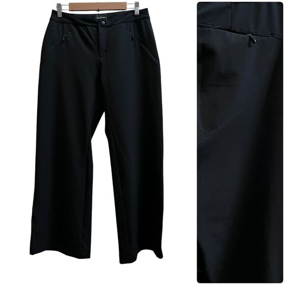 LL Bean Black Nylon Soft Shell Ankle Zip Vent Panel Pant Size 10 Hiking Camping - Picture 13 of 13